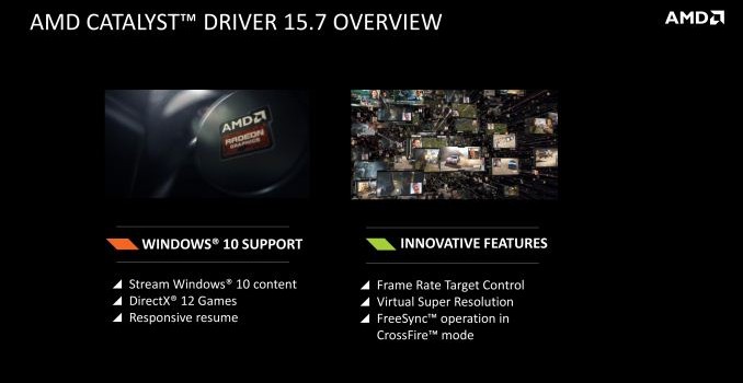 AMD Releases Catalyst 15.7 WHQL Drivers: Crossfire Freesync, Win10 Support, & More