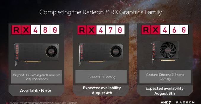 AMD Announces Radeon RX 470 & RX 460 Specifications; Shipping in Early August