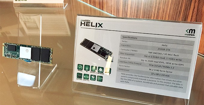 Mushkin Announces Helix SSDs: 2.5 GB/s, 3D MLC NAND, SM2260, 2 TB Capacity