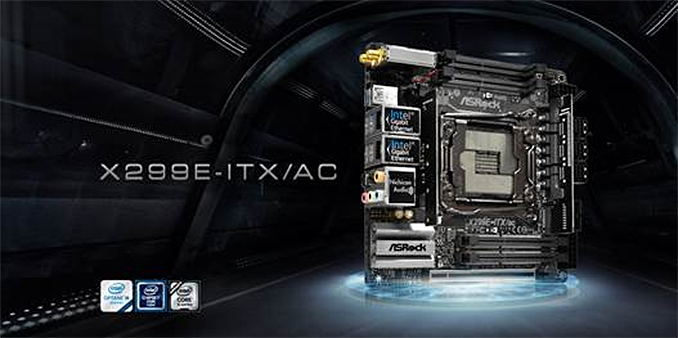 Mighty Mini-ITX: ASRock X299E-ITX/ac with 4 Channel DDR4 and 3xM.2 Support